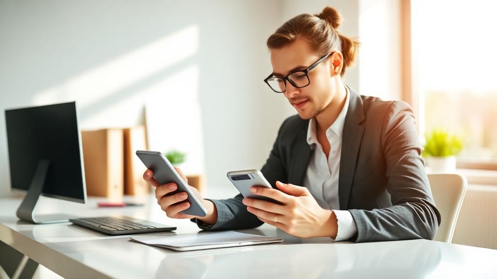 Empreendedor revisando lembretes de retorno no celular