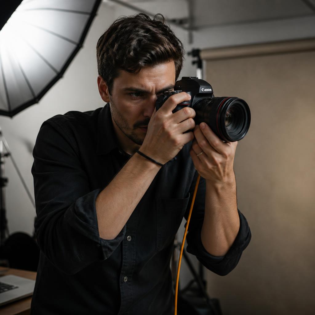 Fotógrafo profissional em ensaio