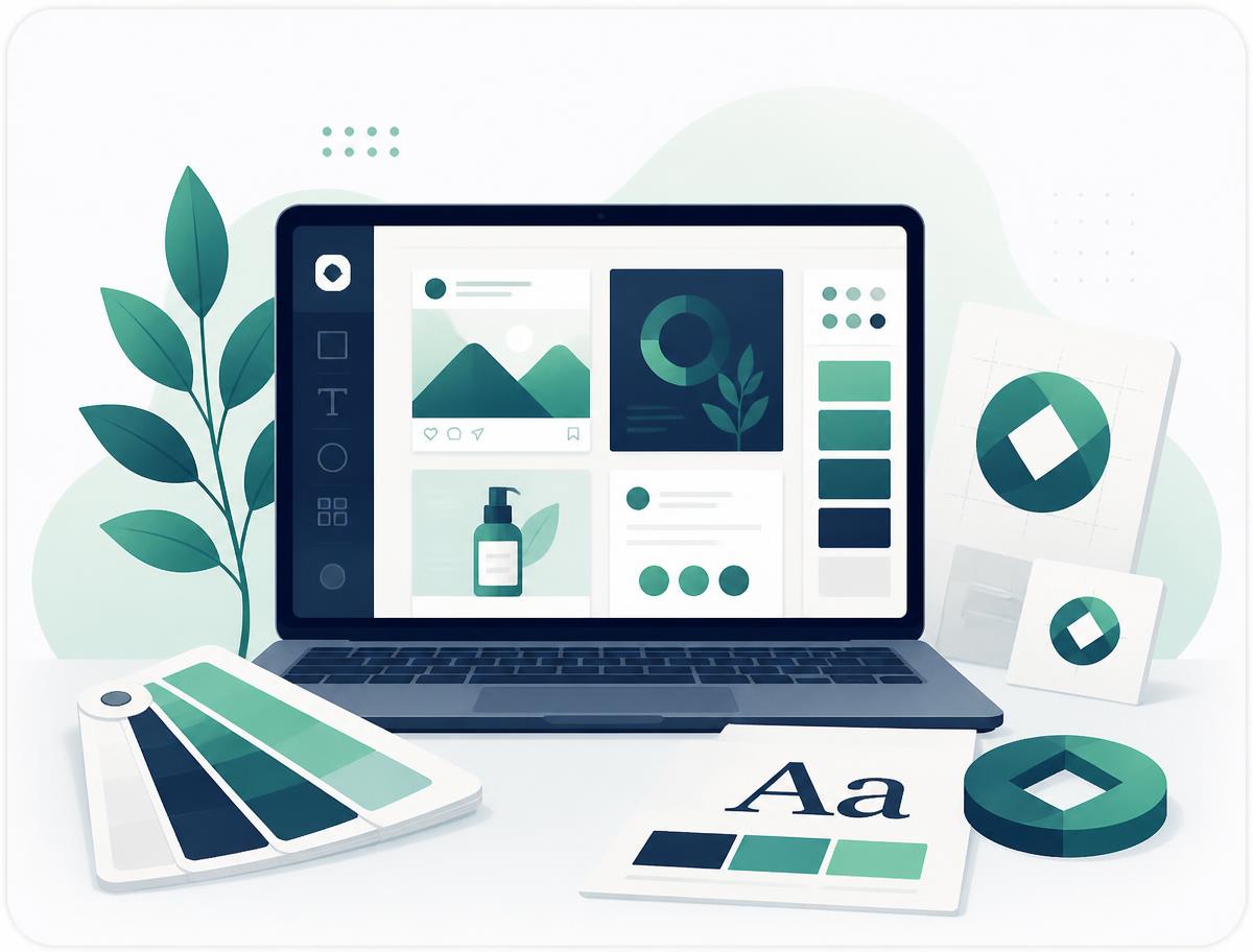 Logomarca, paleta de cores e documentos personalizados da empresa